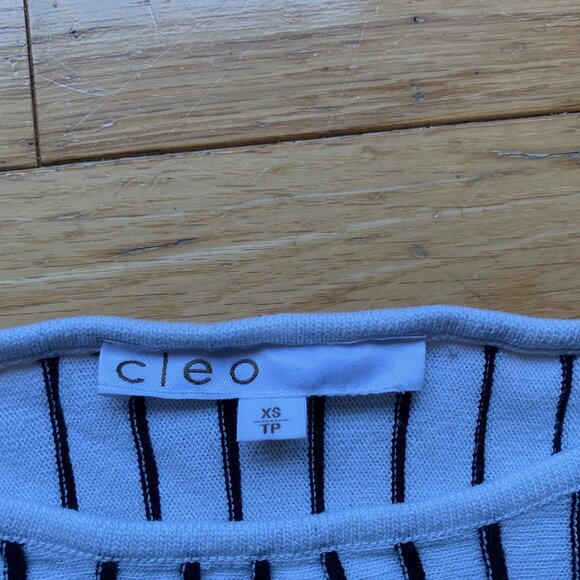 Cleo Striped Lightweight Sweater | Women’s XS | Puff Sleeve Knit Top - Picture 2 of 6